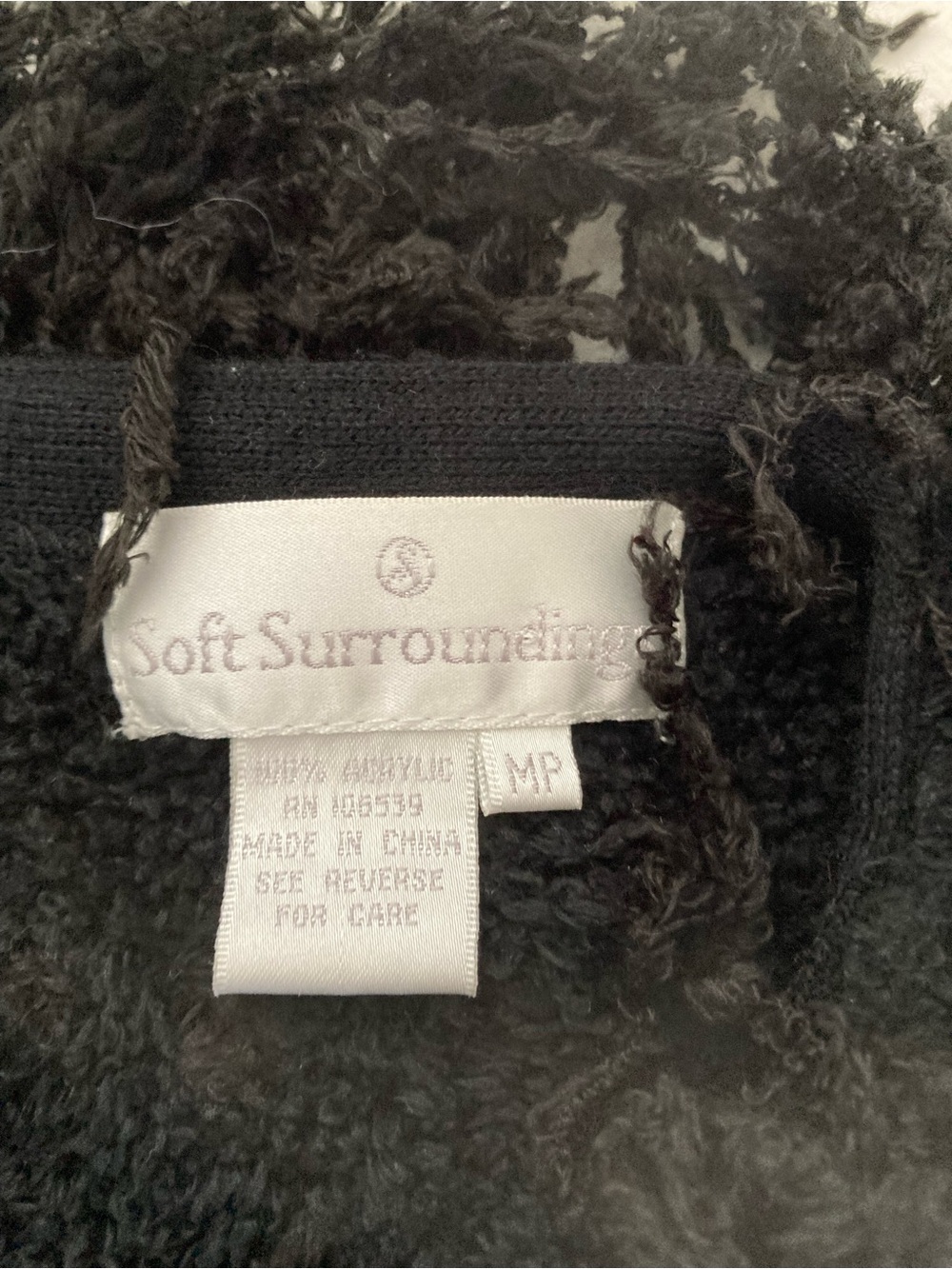 Soft Surroundings Black Fringe-Trim Open Cardigan - Picture 5 of 5